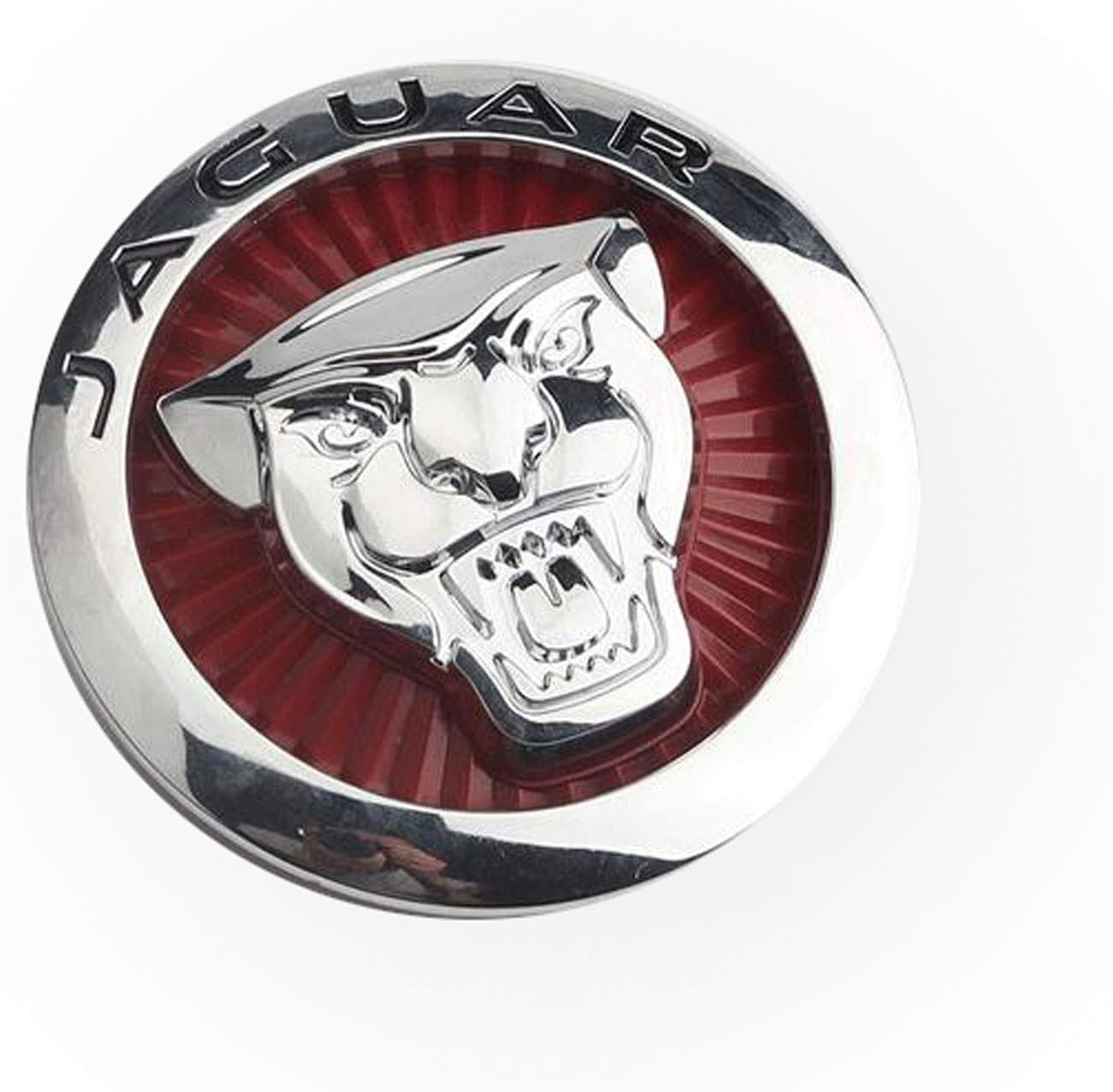 Amazon Co Jp 車のバッジのロゴ フロントグリルエンブレム デカールバッジはジャガーのための3dステレオ車のロゴのはめあいを修正しました 赤 8 5cm 車 バイク