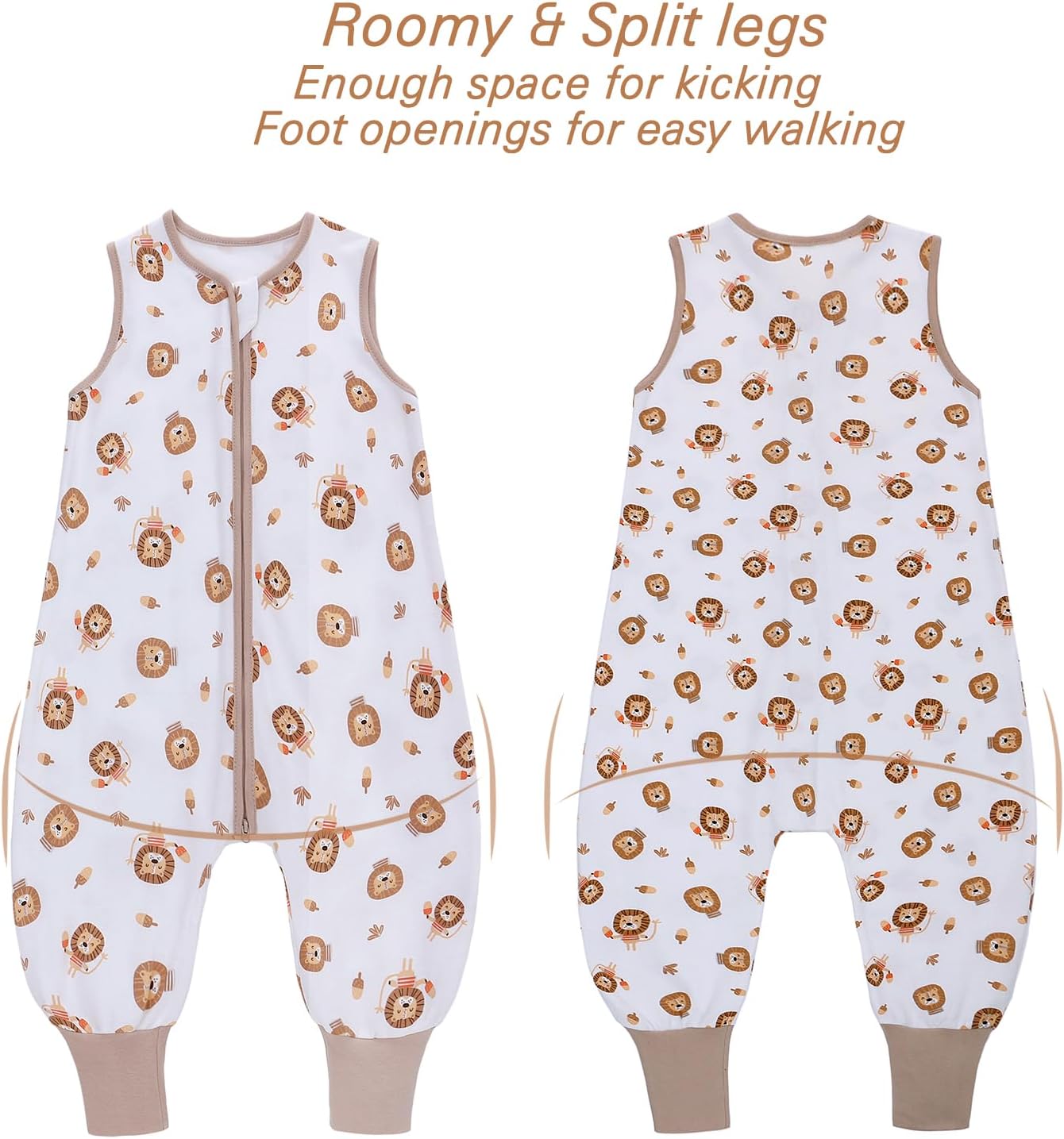 Miracle Baby Sleep Sack with Feet - 0.5 TOG 100% Breathable Cotton Wearable Blanket, Sleeveless Design Sleeping Bag for Baby - Image 6