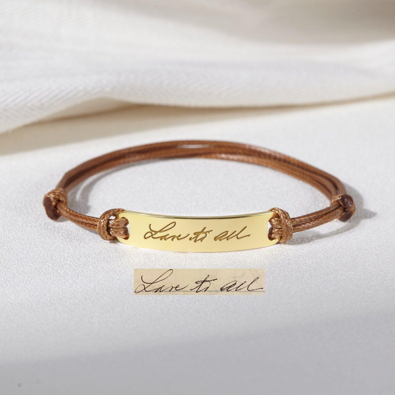 Manuscrito pulsera, pulsera con escritura manuscrita 14k oro, personalizado conmemorativo para mamá Día de la Madre Navidad cumpleaños aniversario