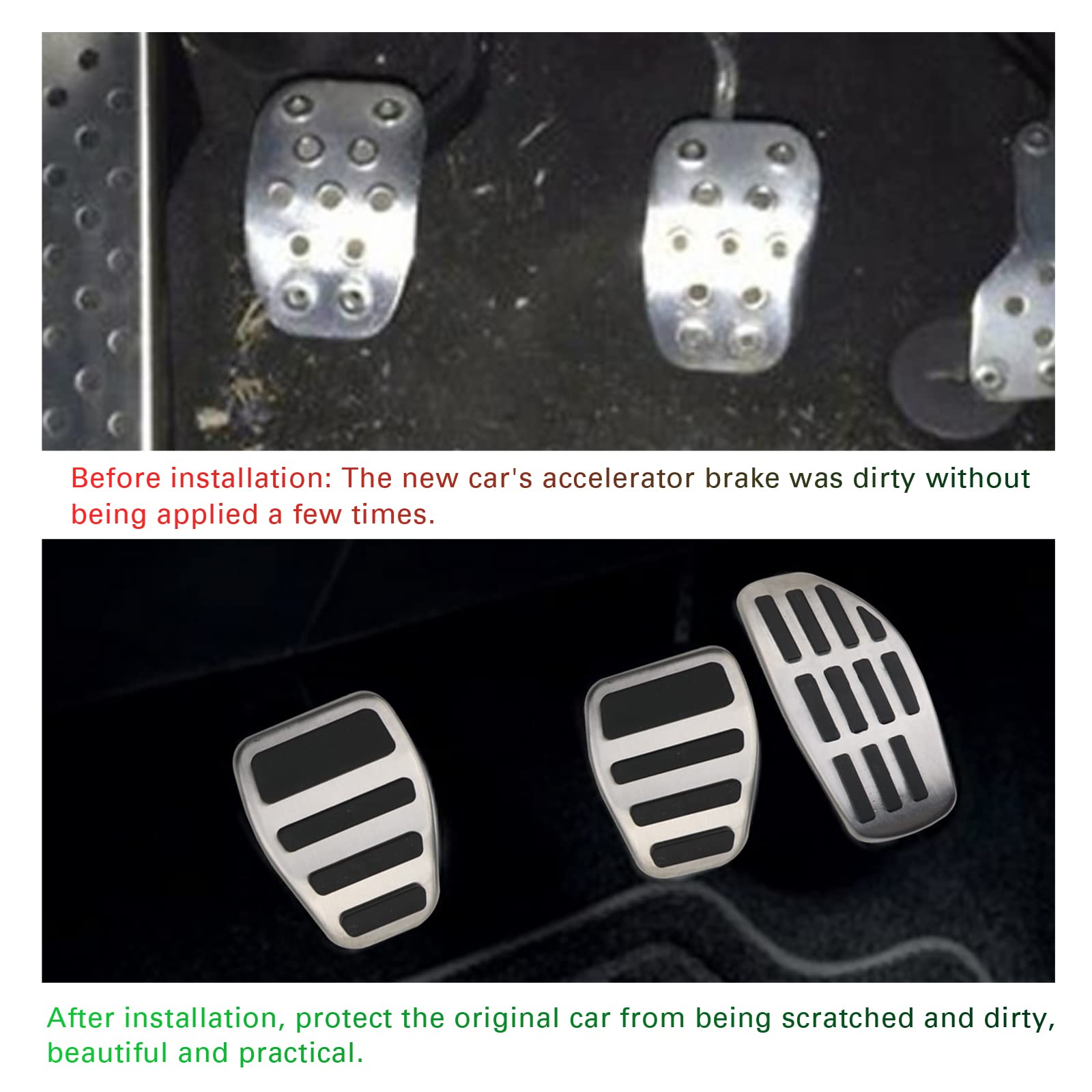 YEE PIN Protection de pédale en alliage d'aluminium pour Renault Cabin Clio 5 Koleos & Nissa-n X-Trail T32 Qashqai J11 J12 - Pour pédale d'accélérateur