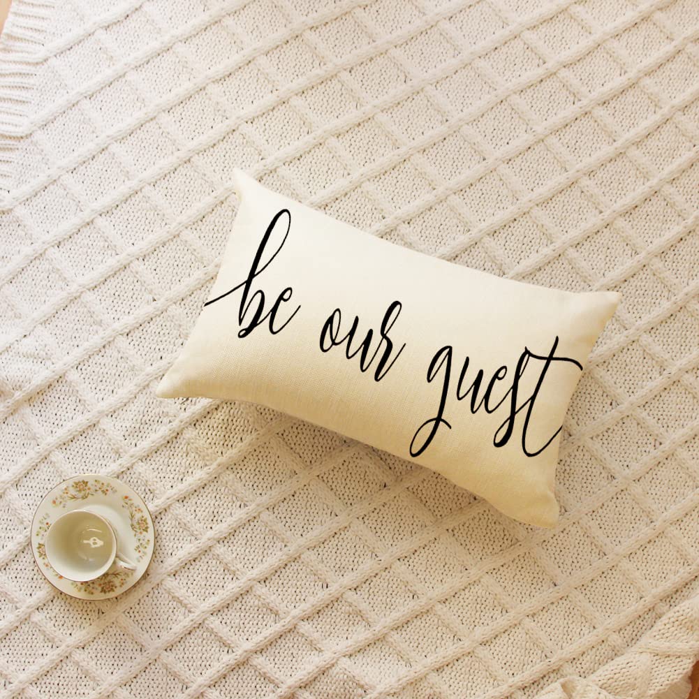 Farmhouse Pillow Cover 12x20 Inch – "Gather Somewhere Else" Quote Lumbar Cushion Case For Sofa, Couch | Polyester Decorative Cover - View #3