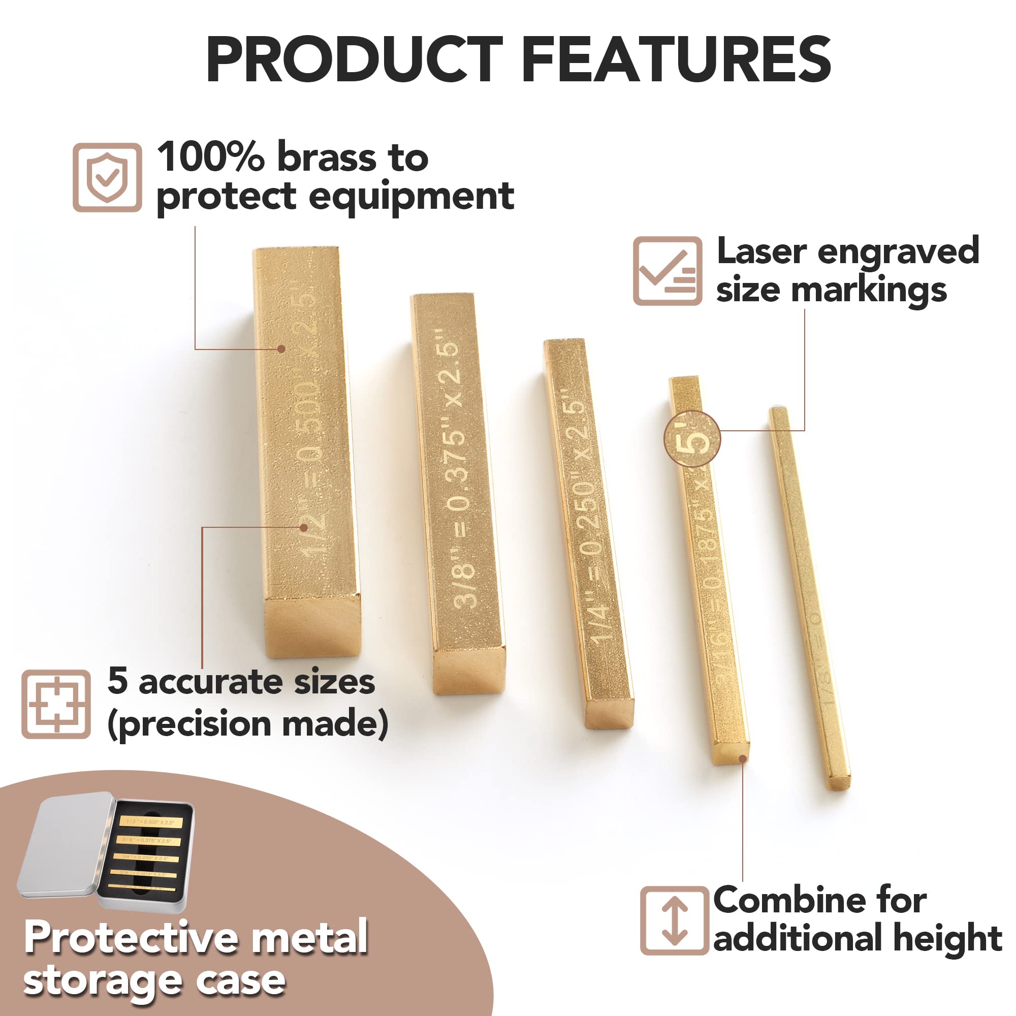 LOSTRONAUT Brass Setup Blocks - Table Saw Gauge Set -3