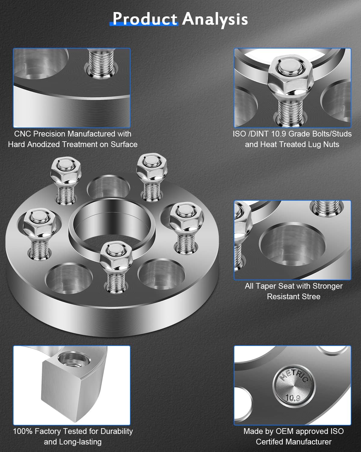 ECCPP 4PCS 1 inch 5x100 to 5x100 Hubcentric Wheel Spacers 5 Lug 57.1mm 12x1.5 Studs fits for 2001-2010 for Chrysler for PT Cruiser 1996-2000 for Chrysler for Sebring 1985-1989 for Dodge Lancer