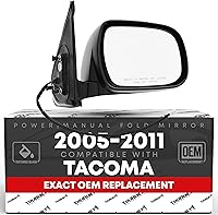 T1A Passenger Side Mirror for 2005-2011 Toyota Tacoma - Power Adjust, Manual Fold, Convex Glass, OEM 87910-04170 Fit