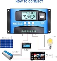 XTVTX 30A MPPT Napelem Töltésvezérlő 12V/24V LCD Kijelzővel - Automata Követés és Kettős USB Port Napelem Szabályzó 5