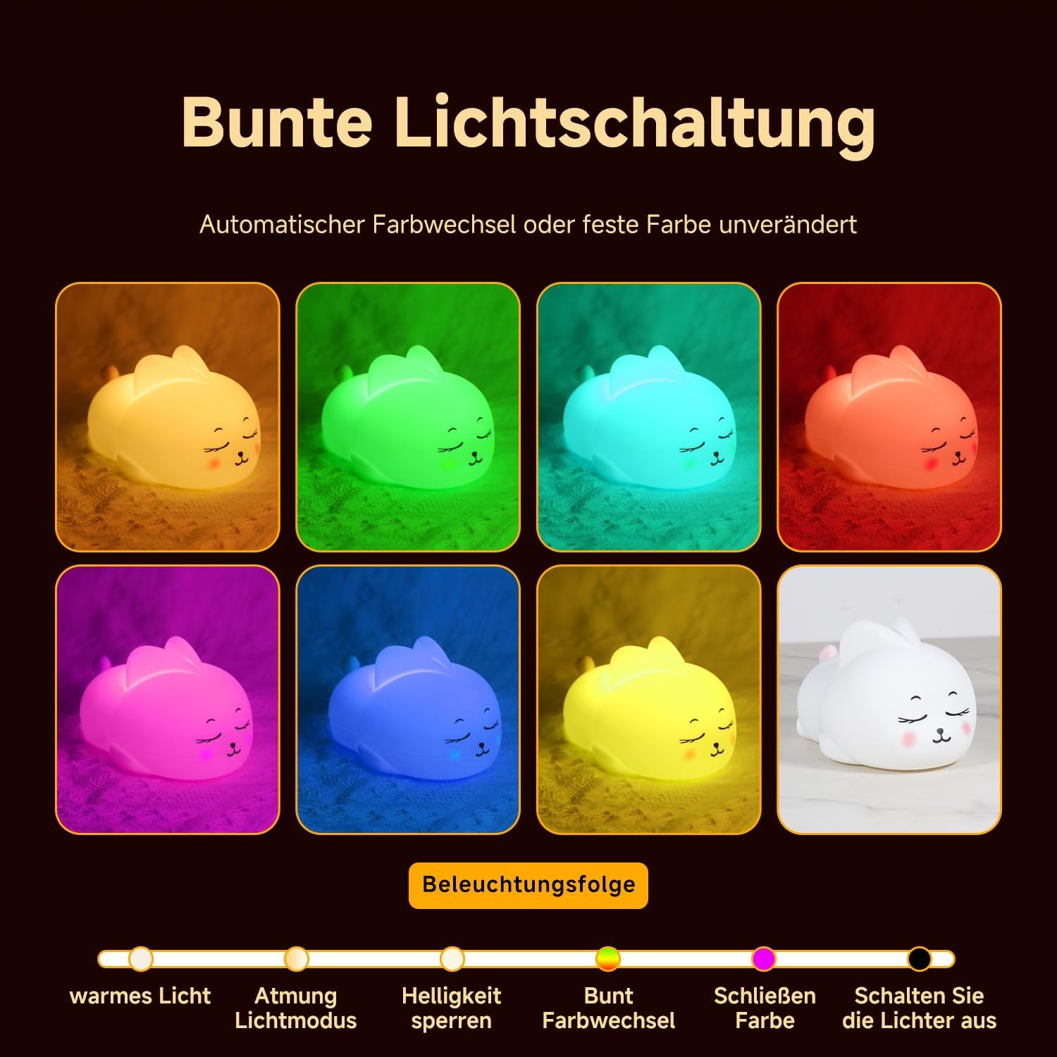 Cute Bunny for Kids Dimmable Baby Room Nightlight, Rechargeable Touch Bedside Nursing Lamp, LED Soft Silicone Novelty Animal Night Light, Halloween Bedroom Decor,Christmas Woman and Kids Gifts - Image 2