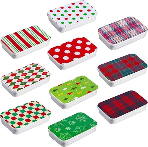 Vista 7 de Peryiter 10 latas de menta vacías divertidas para caca de Navidad, regalo divertido de Navidad, caja de metal para rellenar calcetines, intercambio