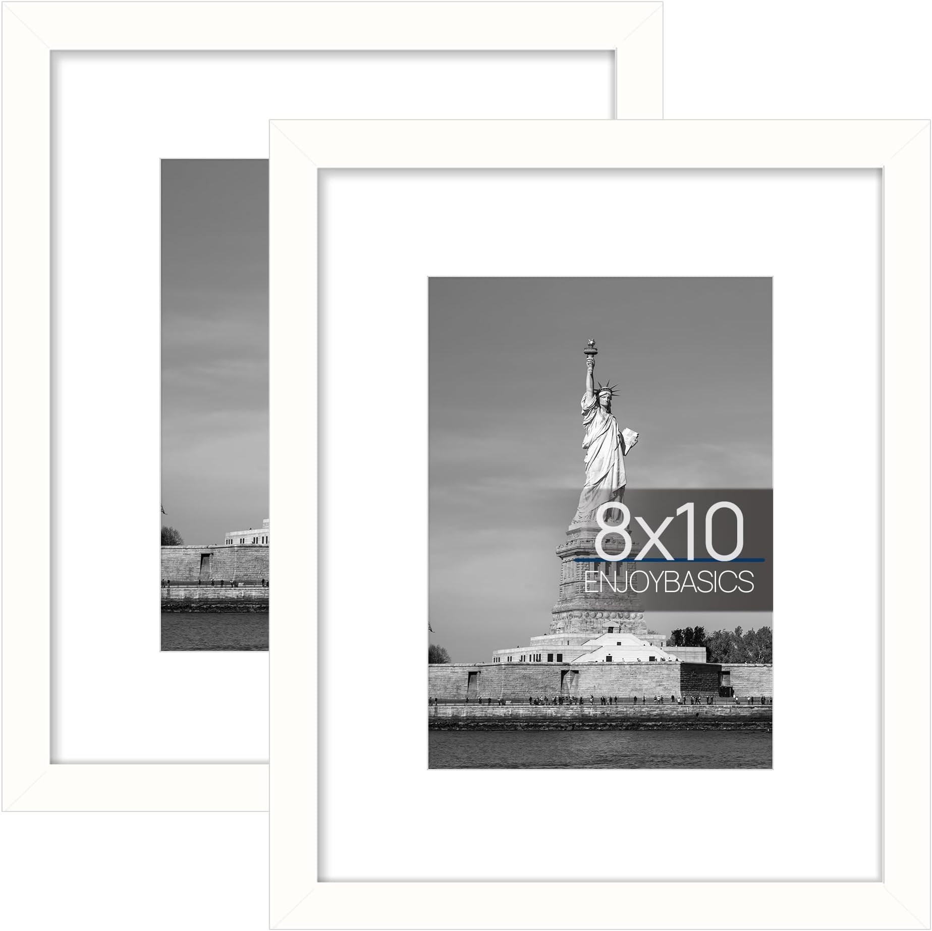 ENJOYBASICS8x10 Picture Frame, White, 2 Pack