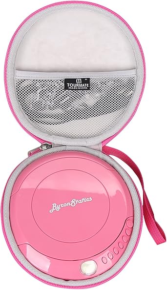 CD Player Case Compatible for ByronStatics PCD220B/GPX PCB319B/PC332B Products Portable Disc CD Player, Travel Carrying Stoarge Holder for Arafuna/MEGATEK/Deluxe ProductsPink, Case Only