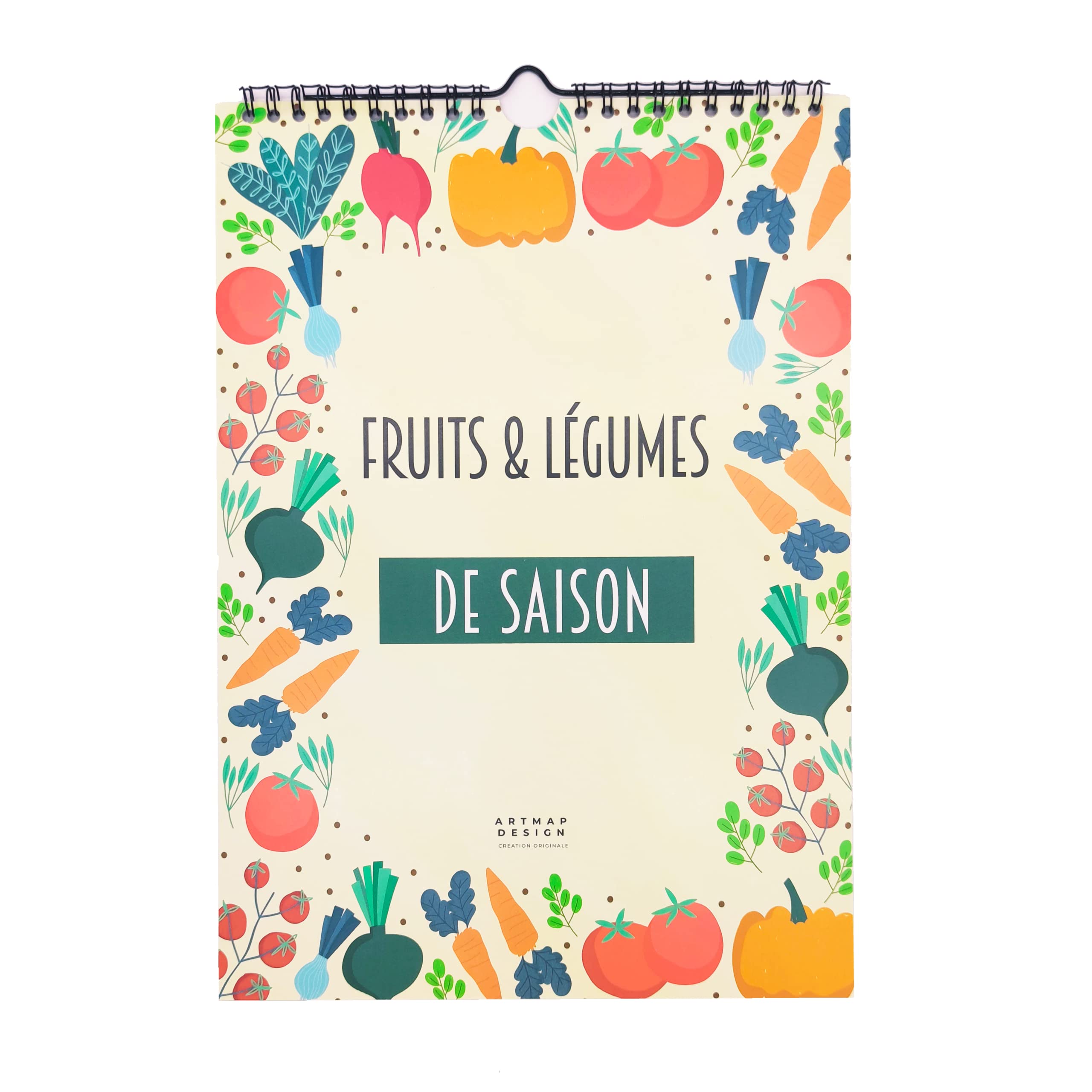 Calendrier perpétuel Fruits et Légumes de saison | Livre de cuisine A4 21 x 29,7 cm