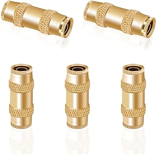 Siptenk 3/8 Air Brake Line Fittings 5PCS, DOT Brass Straight Union 3/8" OD Tube Air Line Quick Connect Fittings Push-to-connect Fittings for Truck Trailers Industry Air System
