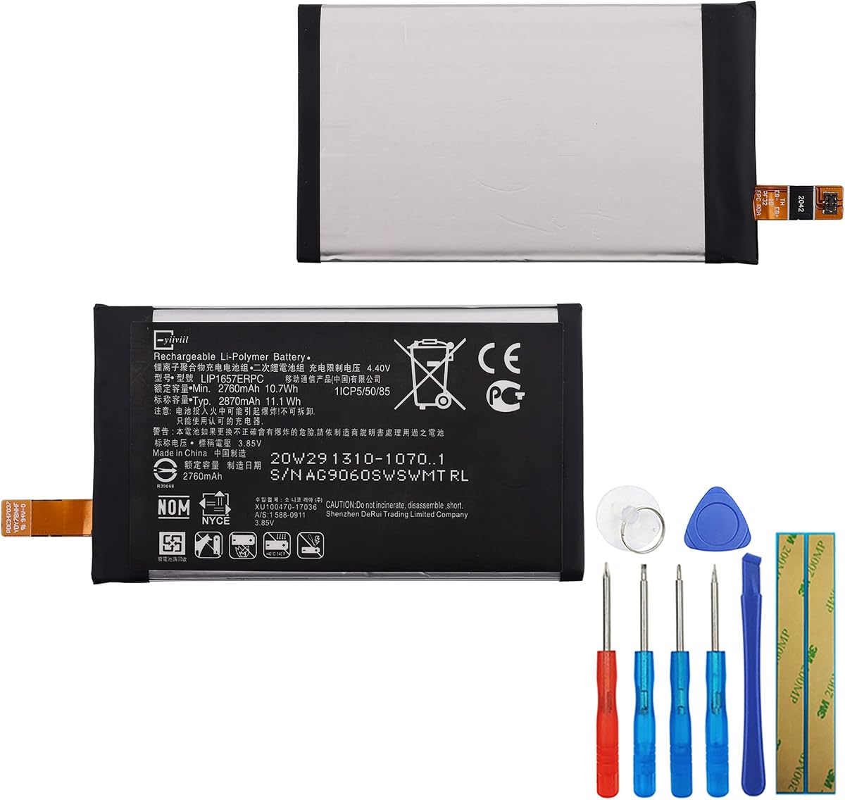 Replacement Battery LIP1657ERPC Compatible with Sony Xperia XZ2 Compact H8314,H8324 with Tools