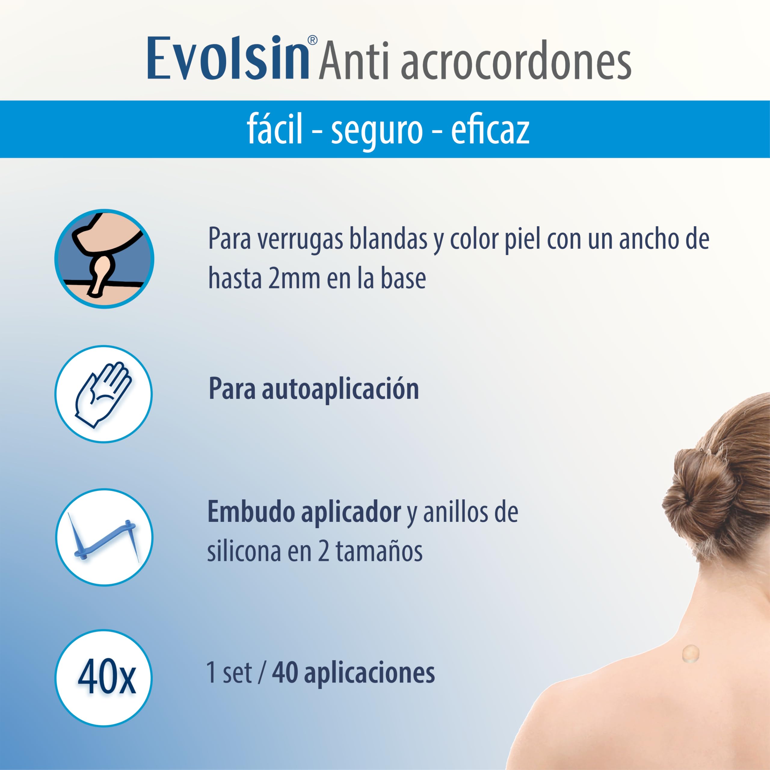 Evolsin® Anti acrocordones – eficaz contra las verrugas del tallo para el hogar – eficaz, seguro y fácil sin productos químicos – Ideal para cuello, axilas y cuerpo