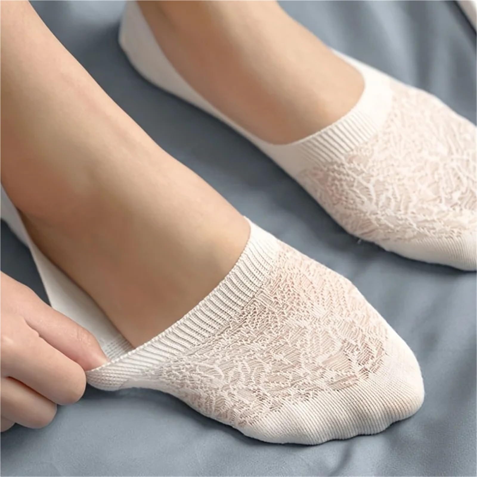 Calcetines de Encaje 9 Pairs Invisible Socks, Breathable Cotton Boat, No Show & Liner, Women's Stockings & Hosiery