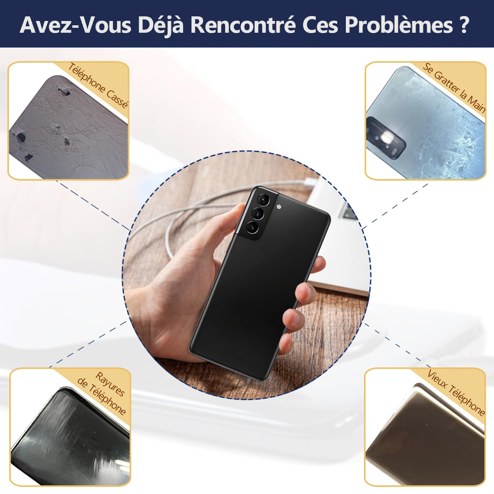 RongZy Coque Arrière pour Samsung Galaxy S21 Plus 5G Batterie Couvercle Rechange pour Galaxy S21 Plus 5G SM-G996B Cache Batterie pour Téléphone de Remplacement(Noir)