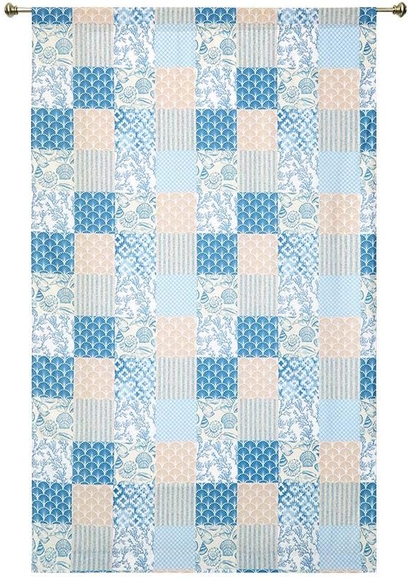 The Lakeside Collection Coral Patch Window Panels - 50"" x 63"", Yellow, 2138849