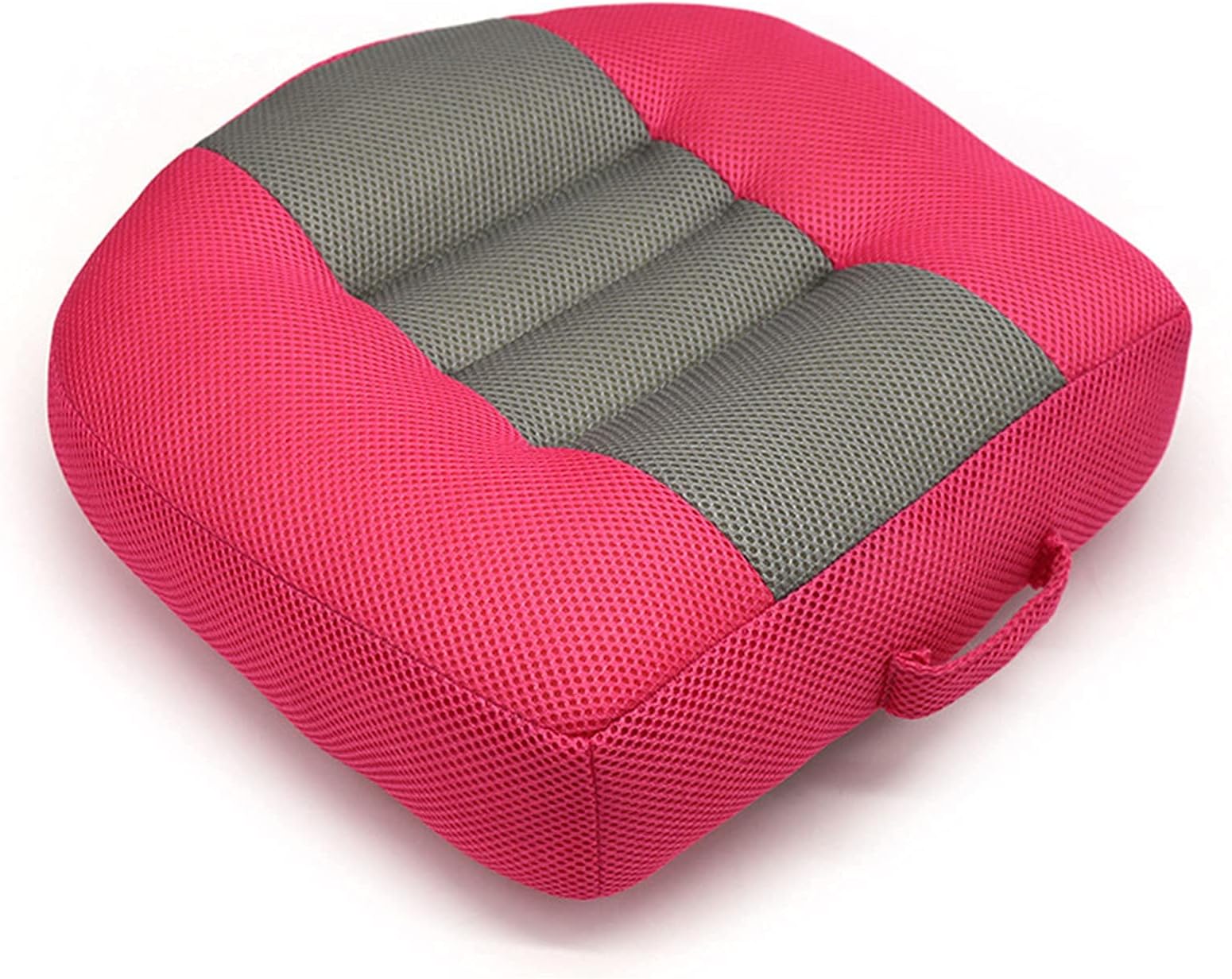 Adult Car Booster Seat Cushion Posture Cushion Portable Breathable Mesh, Effectively Increase The Field of View by 12cm/ 4.7in, Ideal for Office, Home, Angle Lift Seat Cushions,Black (Red)