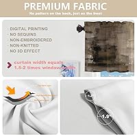 Vista 30 de Cenefas de cocina modernas con patrón de cobre marrón dorado para ventanas, cenefas opacas abstractas de marcas de arañazos y cortinas opacas