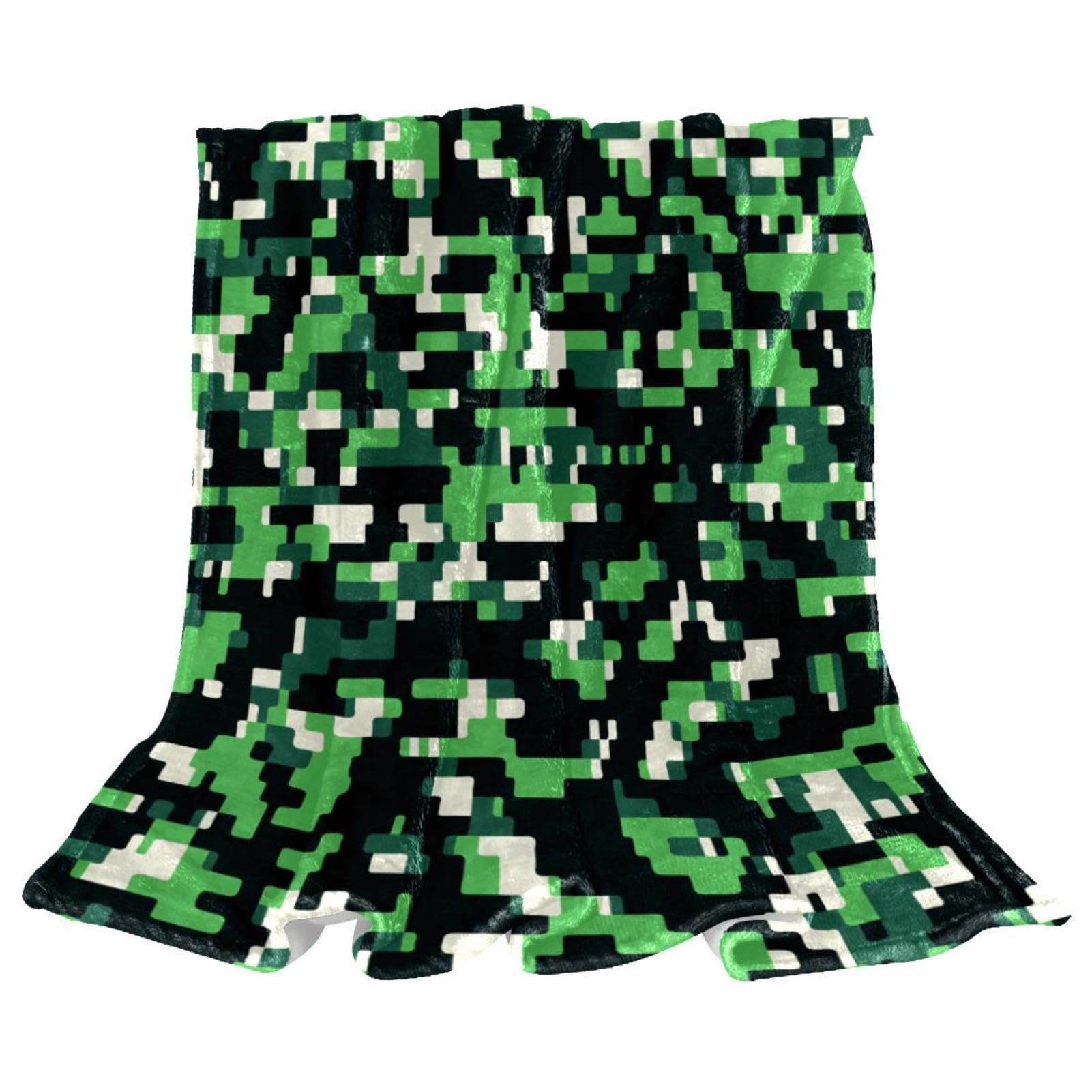 Couverture polaire camo green pour réchauffer vos soirées canapé