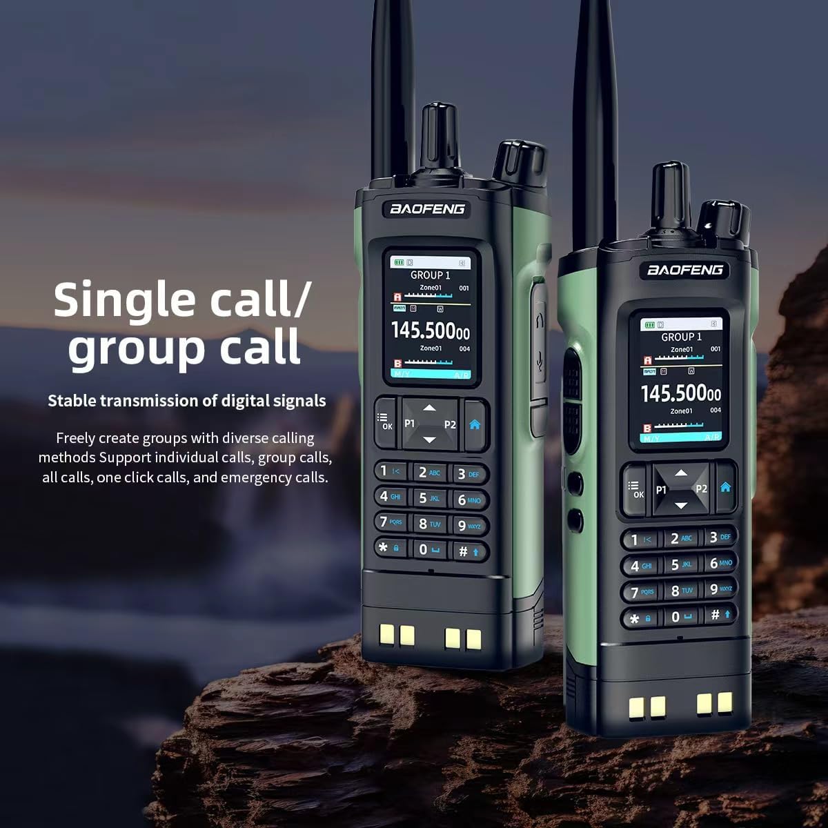 Baofeng DM-32UV Digital Analog Dual Band Two Way Radio, 10W UHF VHF DMR GPS Ham Radio with APRS, Type-C Charging, Wireless Copy, 4000 Channels, NOAA Weather Alert