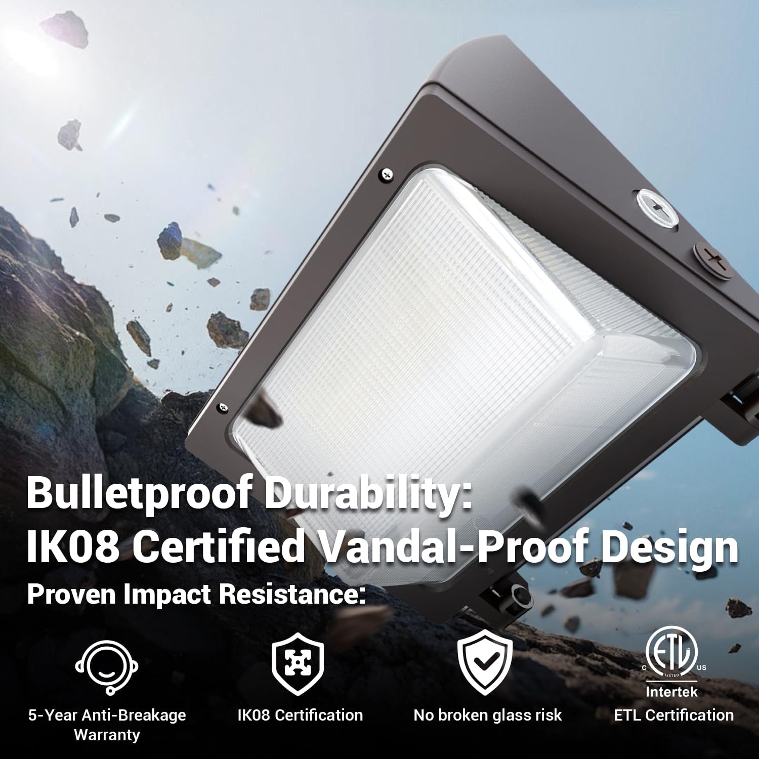 JTT 150W LED Wall Pack Light with Dusk to Dawn Photocell,22500LM 5000K Daylight IP65 Waterproof WallPack Lights Outdoor LED [Eqv. 1200W HPS/HID] for Parking Lot,Warehouse,Yard ETL | 5-Year Warranty