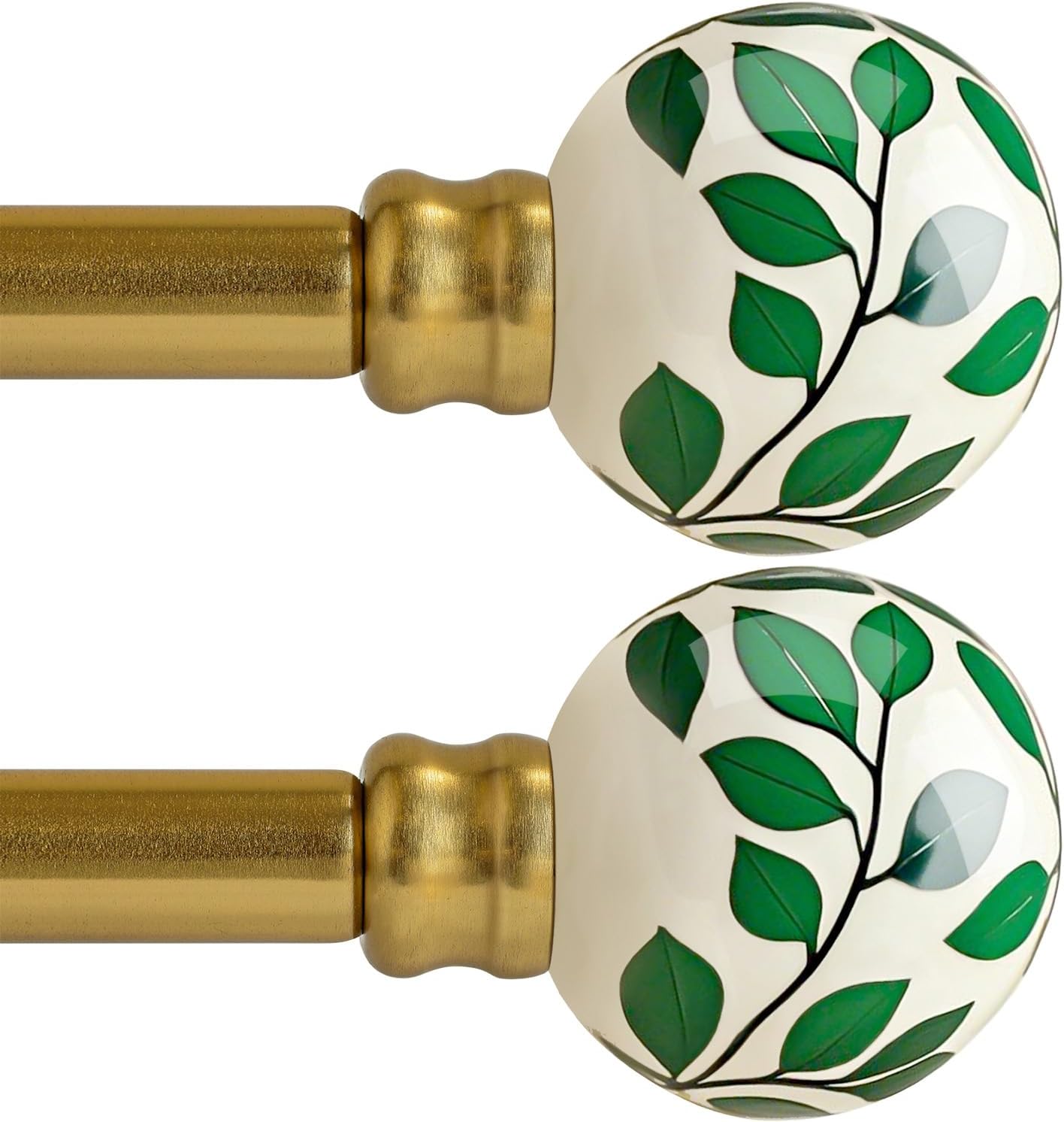 Ceramic Gold Curtain Rods 2 Pack for Windows 16 to 60 Inches