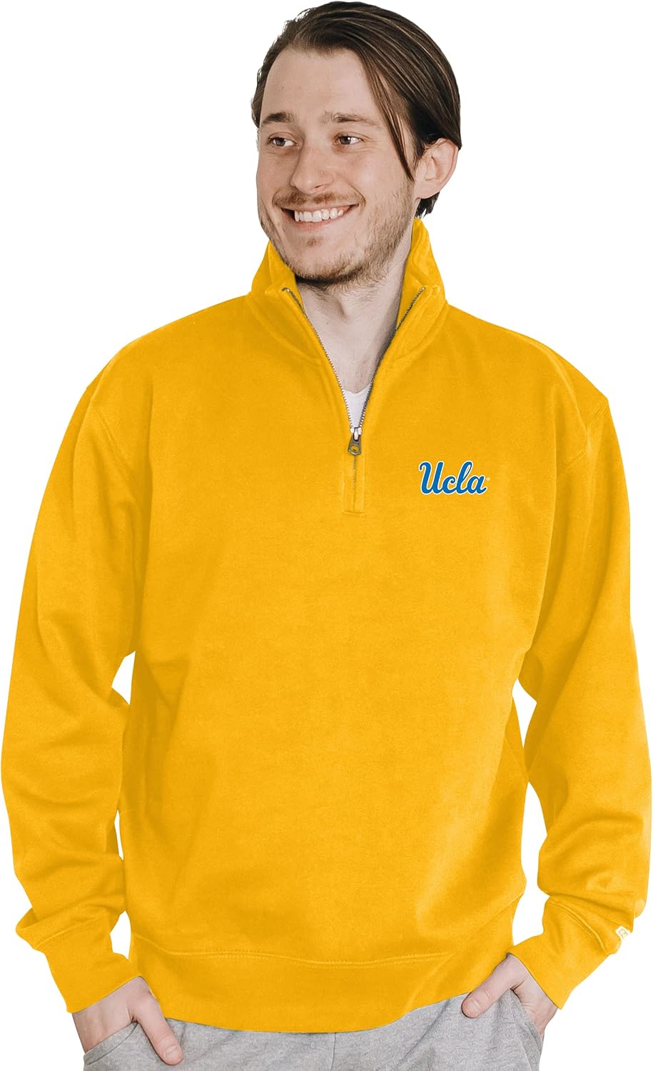 Blue 84 Men's Michigan Wolverines Quarter Zip Sweatshirt - Icon Graphic, Comfortable Fleece