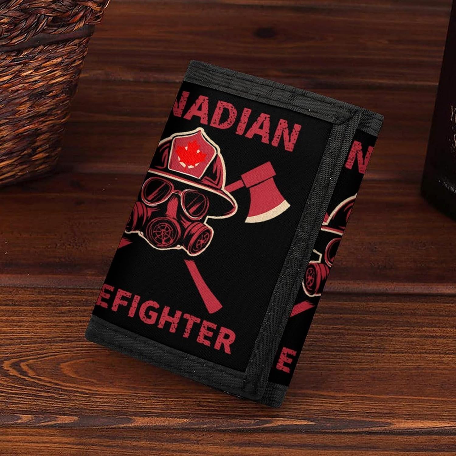 Canadian Firefighter Trifold Slim Wallet Front Pocket With Money Clip And ID Credit Card Slots For Travel Work