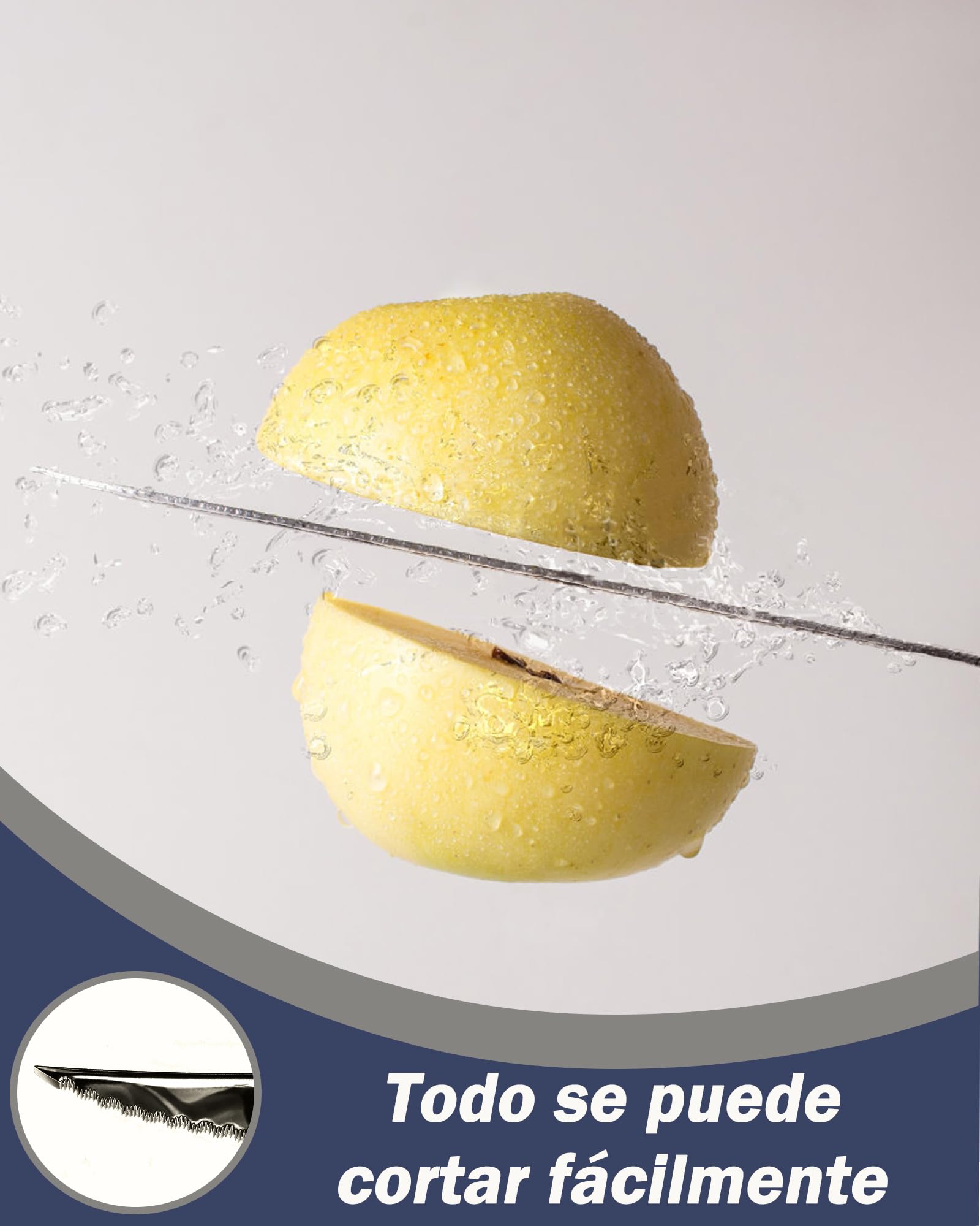 Juego de cubiertos martillados negro modernos de 24 piezas con cuchillo dentado 2 en 1 ultra afilado, set de cubiertos acero inoxidable 18/10, cuberterias completas 6 personas