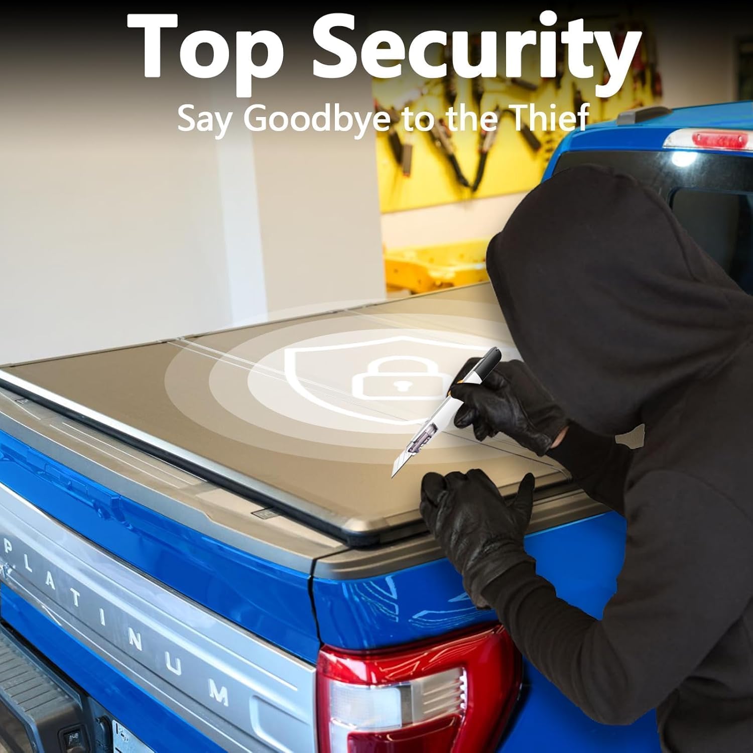 TOMOKA Hard Tri-fold Truck Bed Tonneau Cover Compatible with 1999-2016 Ford F-250 F-350 F-450 Super Duty 8FT
