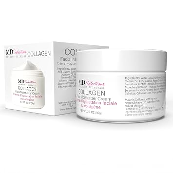 Collagen Facial Cream, Face Moisturizer Cream for Dry Skin Vegan Anti Aging Creme d' hydratation faciale au collagene, Collagen Face Cream, 2 fl oz