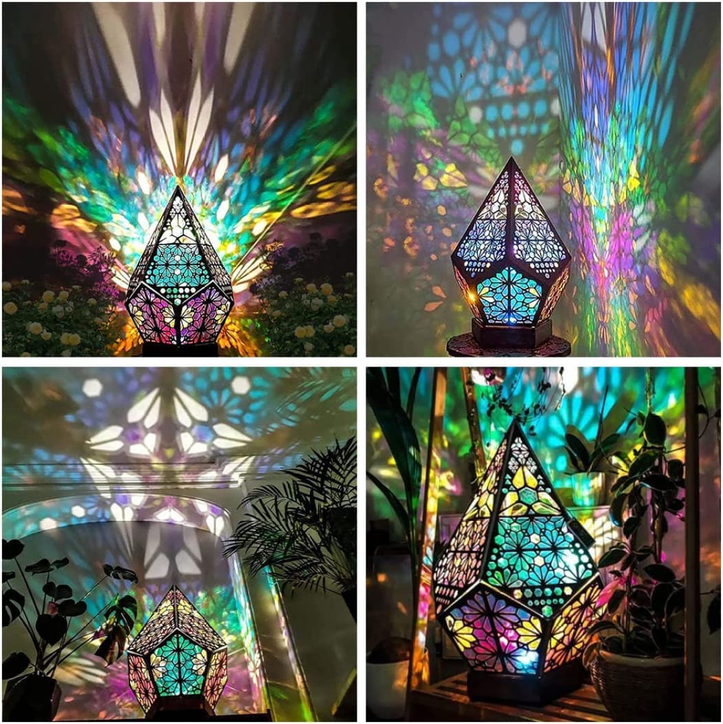 Luces De Proyector Led, Estrella Polar Bohemia Gran Lámpara Decorativa De Piso Bohemio Luces De Diamante Coloridas Lámparas Nocturnas De Proyección 3D
