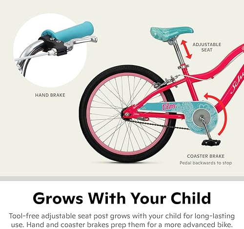 Miniatura 4 de Schwinn Koen & Elm Big Kids Bike, 20-Inch Wheels, Kickstand Included, Basket or Number Plate, Ages 7-13 Years Old, Rider Height 48-60-Inches