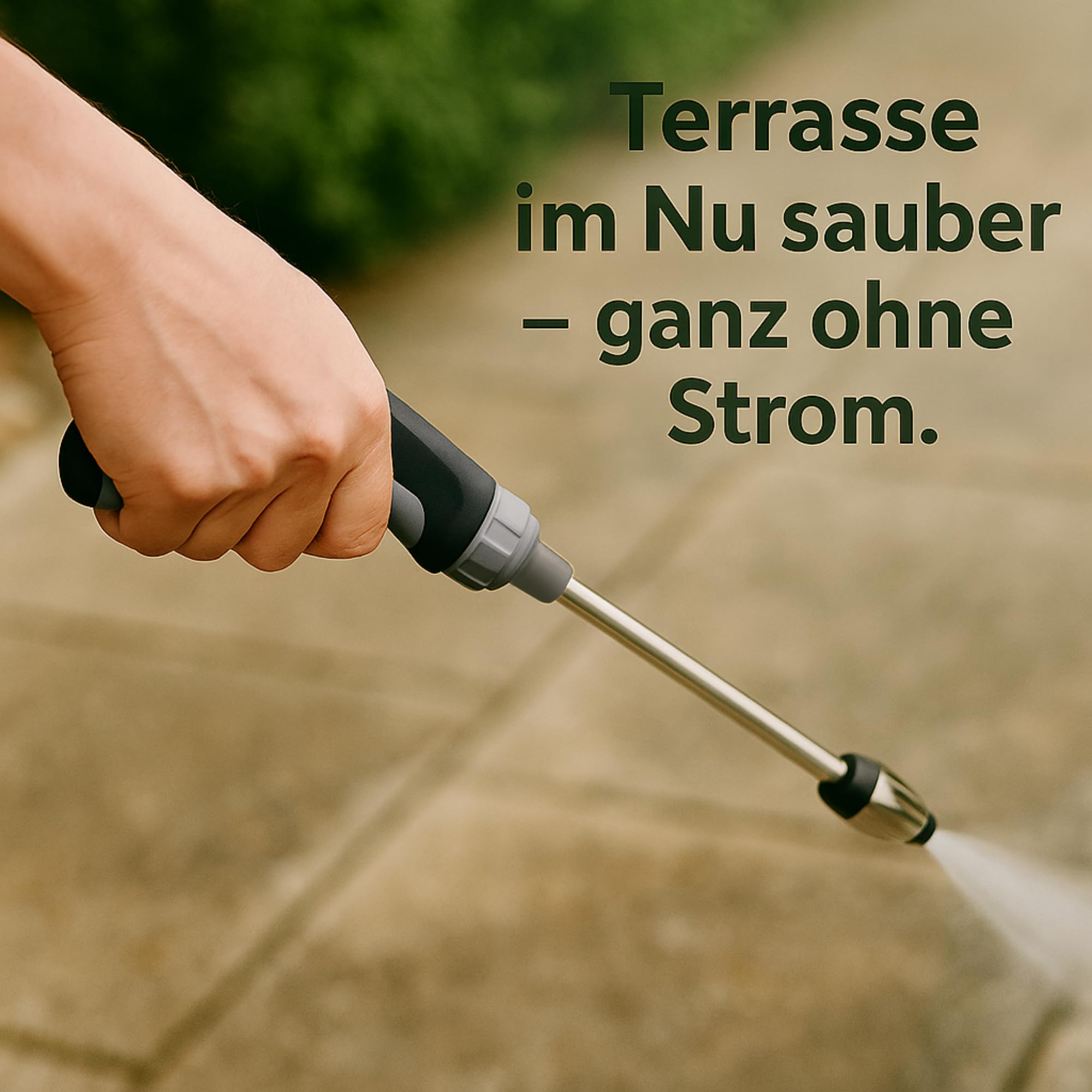 AllesOutdoor AquaJet – Hochdruck Reinigungsdüse für Gartenschlauch | Turbostrahl gegen hartnäckigen Schmutz Edelstahlkopf | Für Terrasse Auto Fassade(1x)