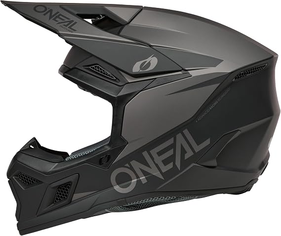 O'NEAL 3 SRS MX Helmet Adult Solid Black/Gray X-Large