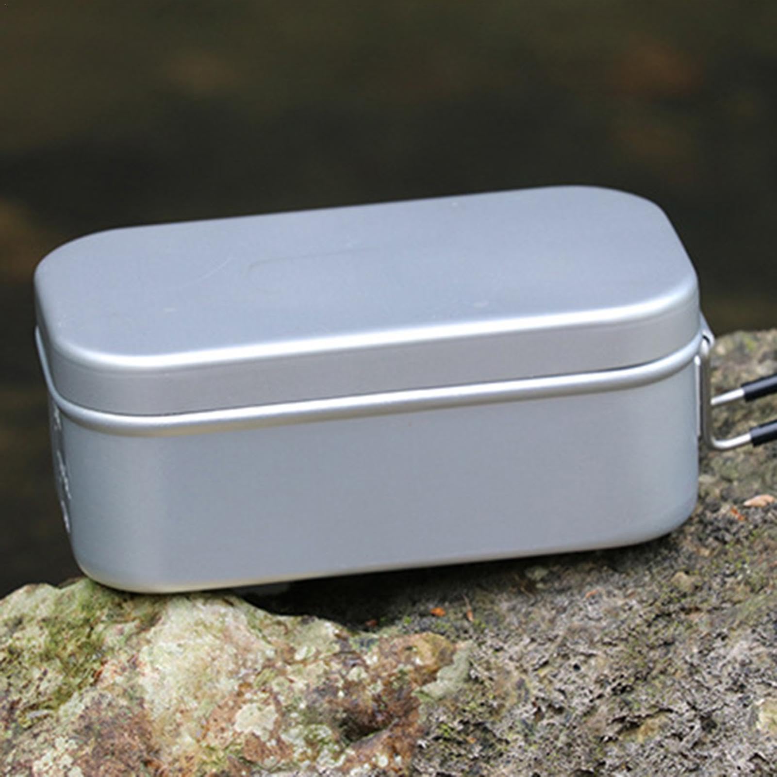 Bexdug Camping Kochset Aluminium - Lunchbox Mit Dampfeinsatz & Schneidebrett Für Outdoor