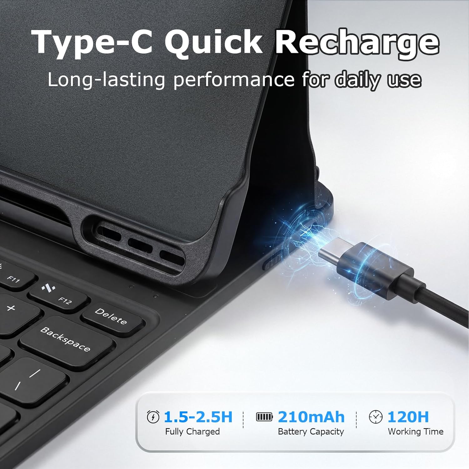 TCL NXTPAPER 11 Plus Keyboard Case – Detachable Design, Multi-Angle Stand, Magnetic + Clip-in Support, Slim & Portable, Long-Lasting Battery