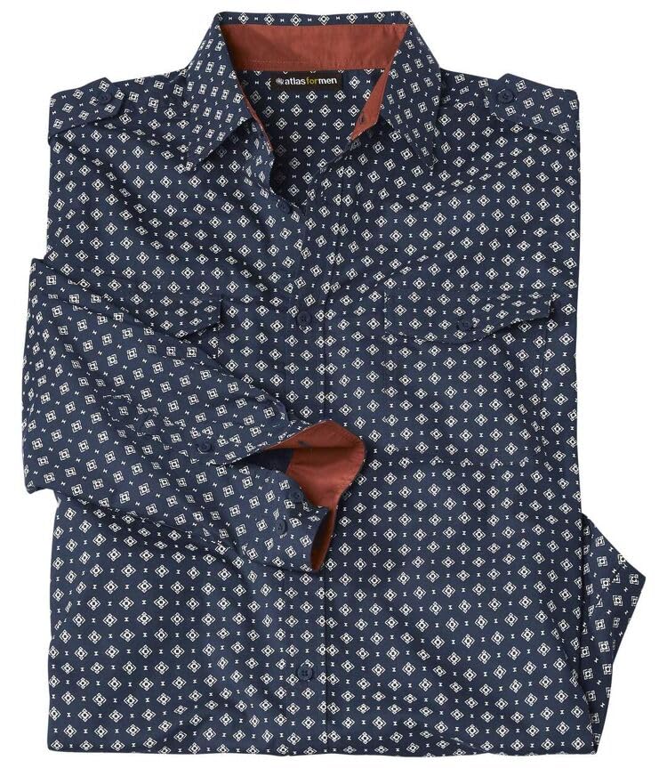 Chemise Popeline Fantaisie anti-froissement Atlas For Men L coupe droite