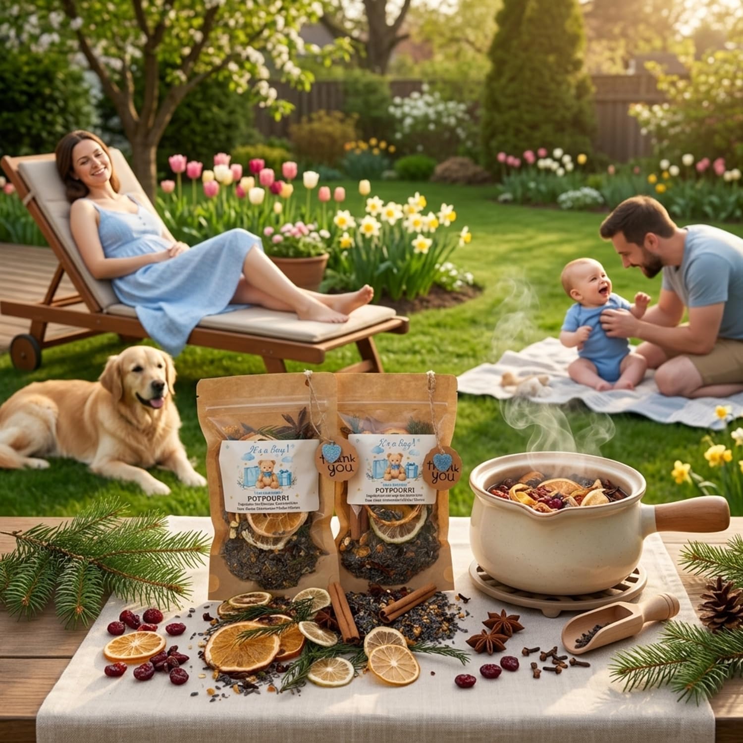 Baby Shower Stovetop Potpourri Kit - 2 Pack Natural Simmer Pot with Dried Orange Slices, Cranberries, Cinnamon Sticks, Star Anise & Cloves - Cozy Relaxation Home Fragrance & Spa Gift