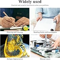 Vista 6 de Othmro 2 lupas Jewelers de 10 unidades, diámetro de 0.83 pulgadas, lupa de joyería iluminada de metal, lupa plegable de bolsillo, mini microscopio