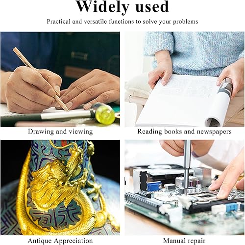 Miniatura 6 de Othmro 2 lupas Jewelers de 10 unidades, diámetro de 0.83 pulgadas, lupa de joyería iluminada de metal, lupa plegable de bolsillo, mini microscopio,