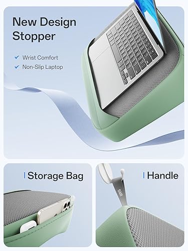 Miniatura 5 de SAIJI Almohada transpirable para laptop, escritorio ultraligero con cojín, almohadas de computadora para laptop con bolsa de almacenamiento