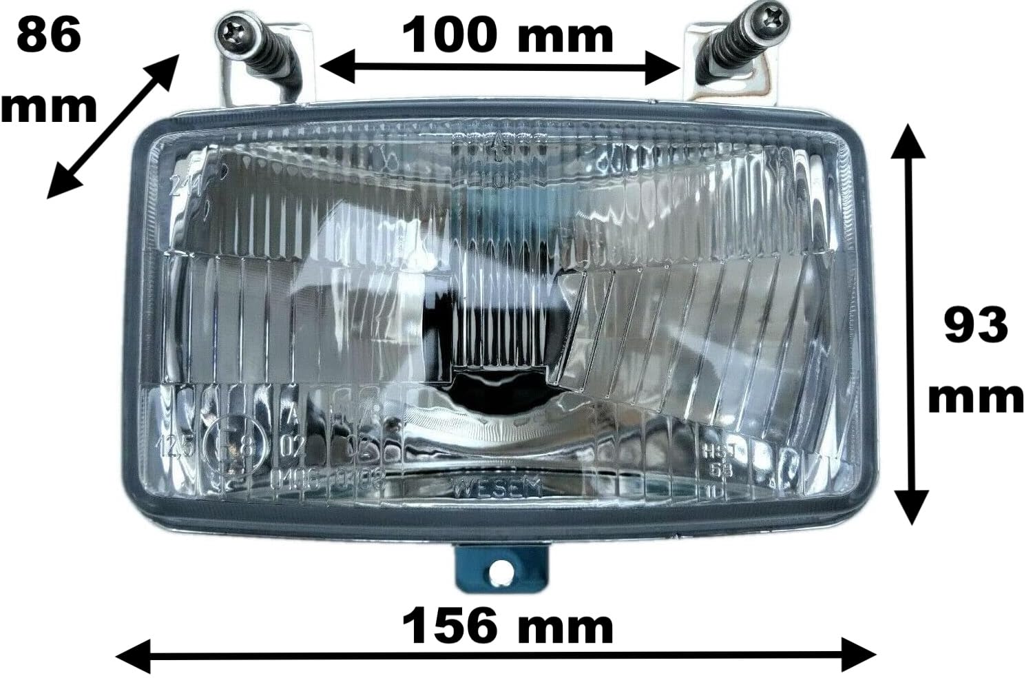 MelTruck 2x Faro H4 12V/24V Luz Larga y Corta para Tractor Deutz-Fahr Hurlimann Lamborghini Same IP54 E8