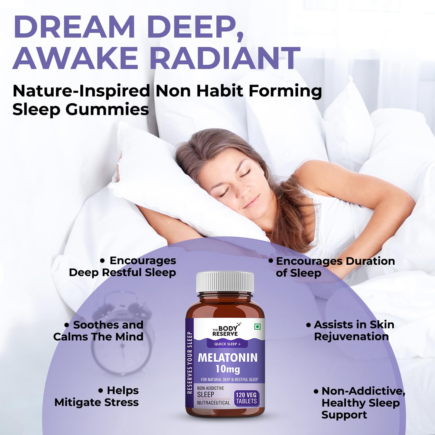 The Body Reserve Melatonin 10mg - 120 Veg Tablets for Sleep Support, Nerve Relaxation, and Stress Relief - Non-Habit Forming for Men & Women The Body Reserve Melatonin 10mg - 120 Veg Tablets for Sleep Support, Nerve Relaxation, and Stress Relief - Non-Habit Forming for Men & Women