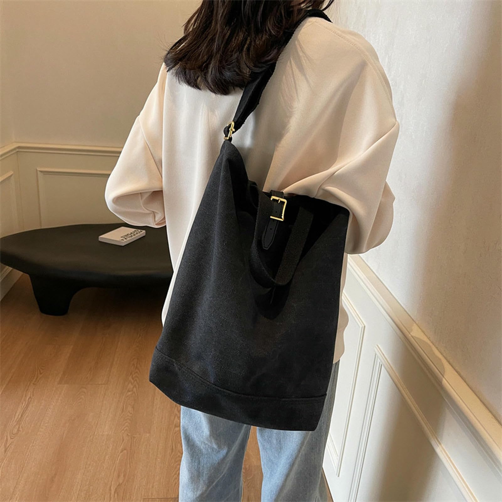 Borsa a Tracolla per Ragazze, Senso della Moda, Grande capacità, Semplice Pendolari, Tote Portatile di Nicchia Casual Studenti-Verde