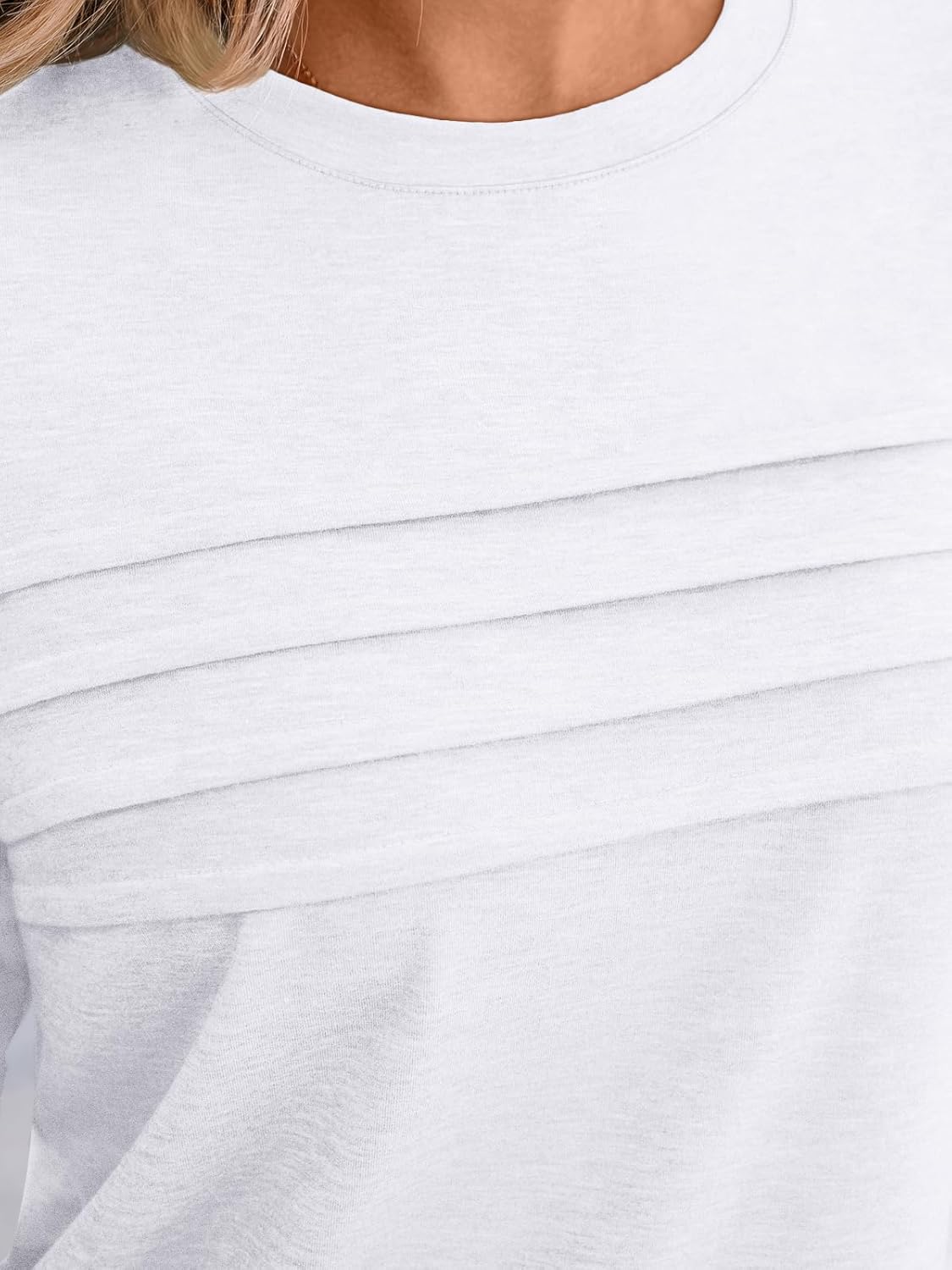 AUTOMET Women's 3/4 Length Sleeve Tops Crew Neck Casual Tunics Dressy Pleated T Shirts Summer Blouses 2026 - Image 5