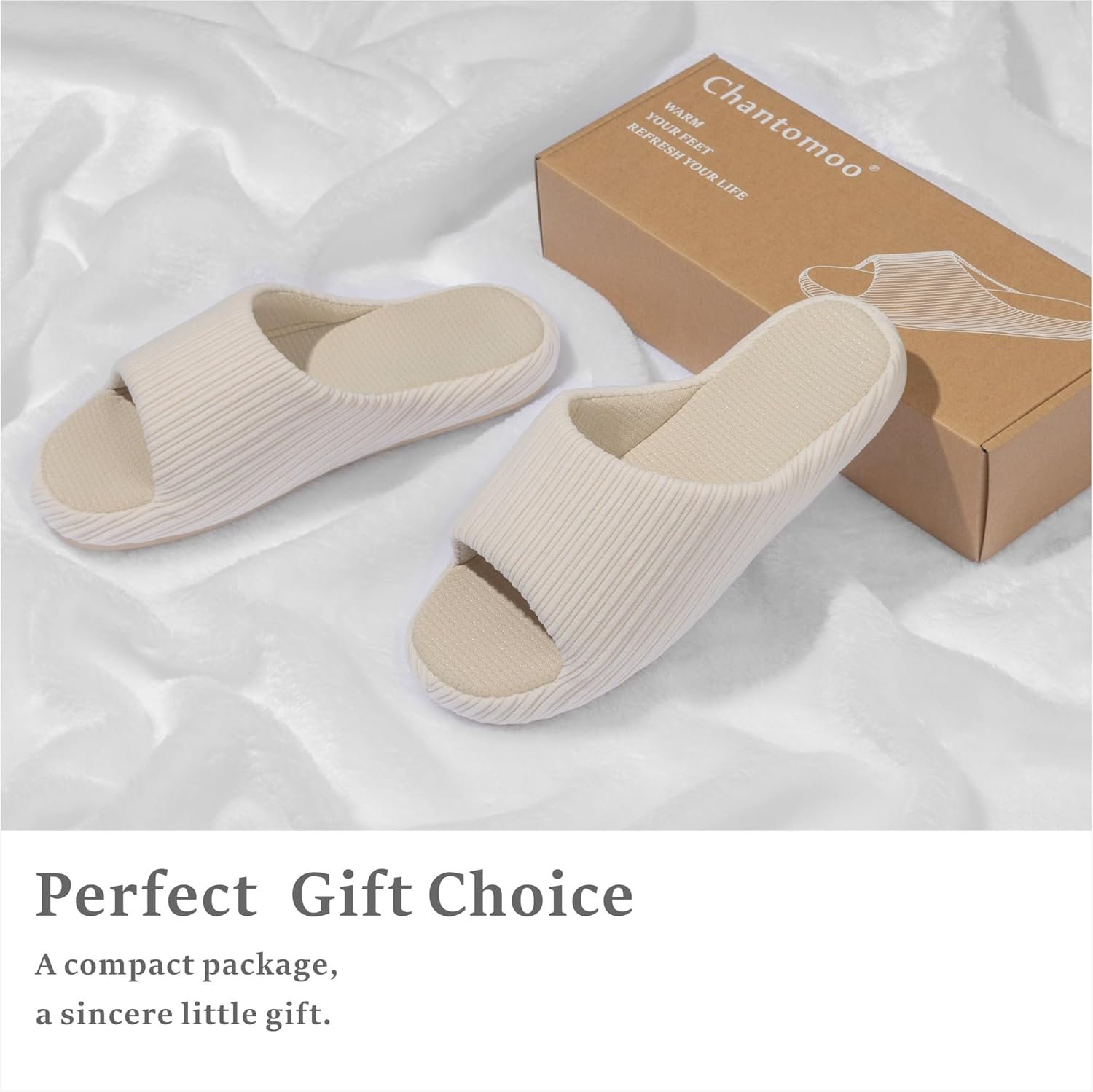 Chantomoo Womens Slipper Memory Foam Comfy Rubber Sole House Bedroom Slipper Slides - Image 5