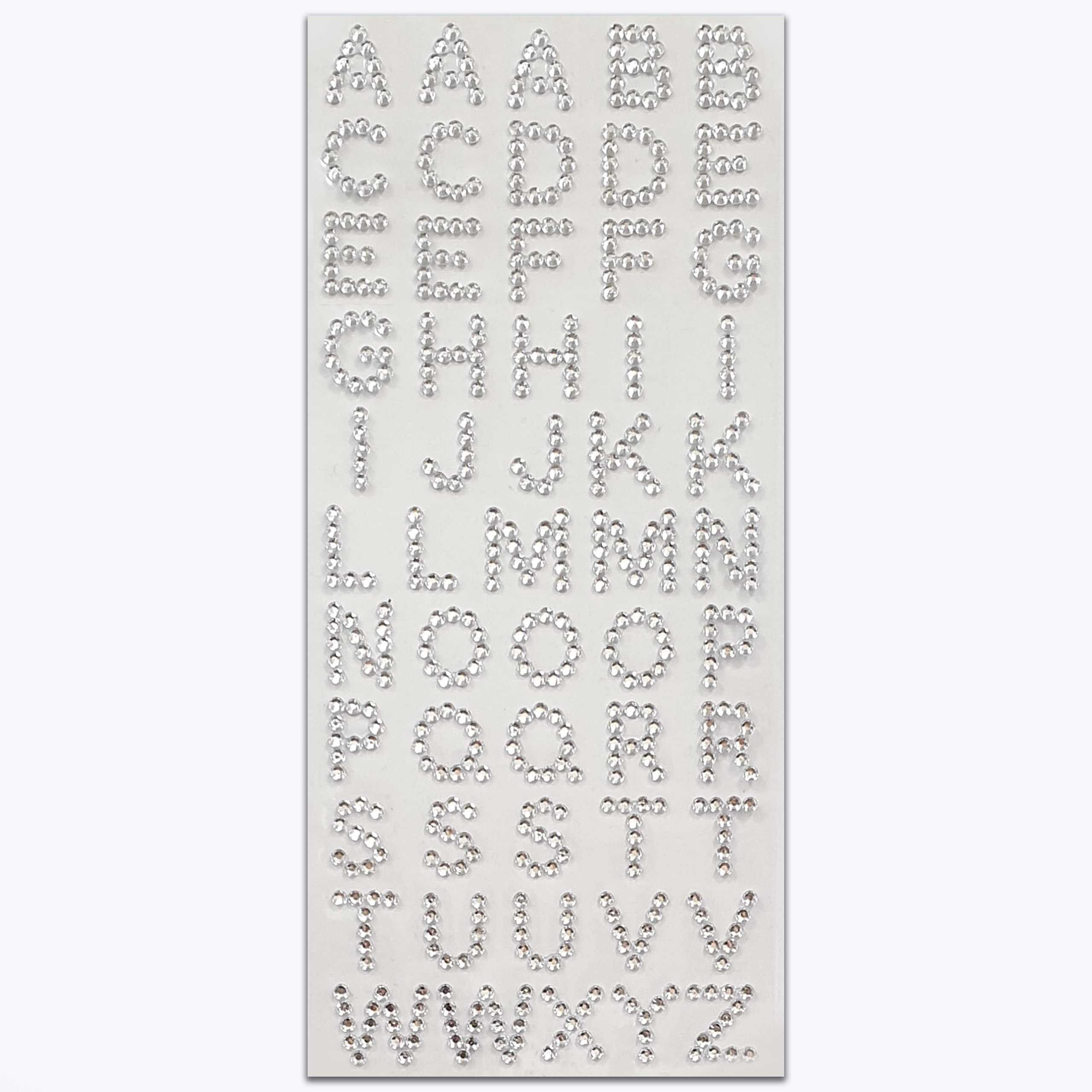 Pebble Eleven 15Mm 3D Diamante Stickers - Self Adhesive Rhinestone Birthday Card Embellishments (Letters)