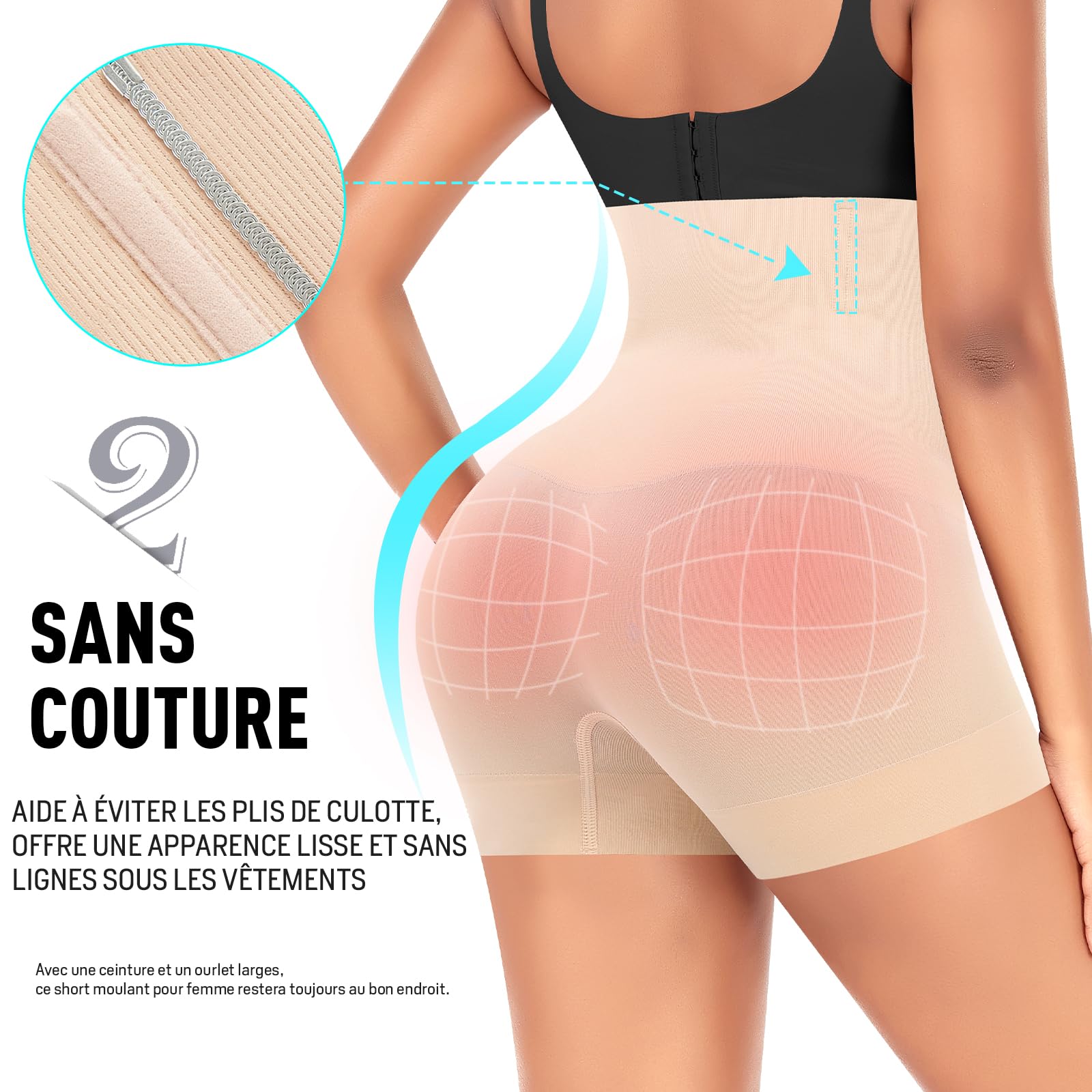 YARRCO Short Gainant Femme Ventre Plat Invisible 431-M ngngngng 123456789