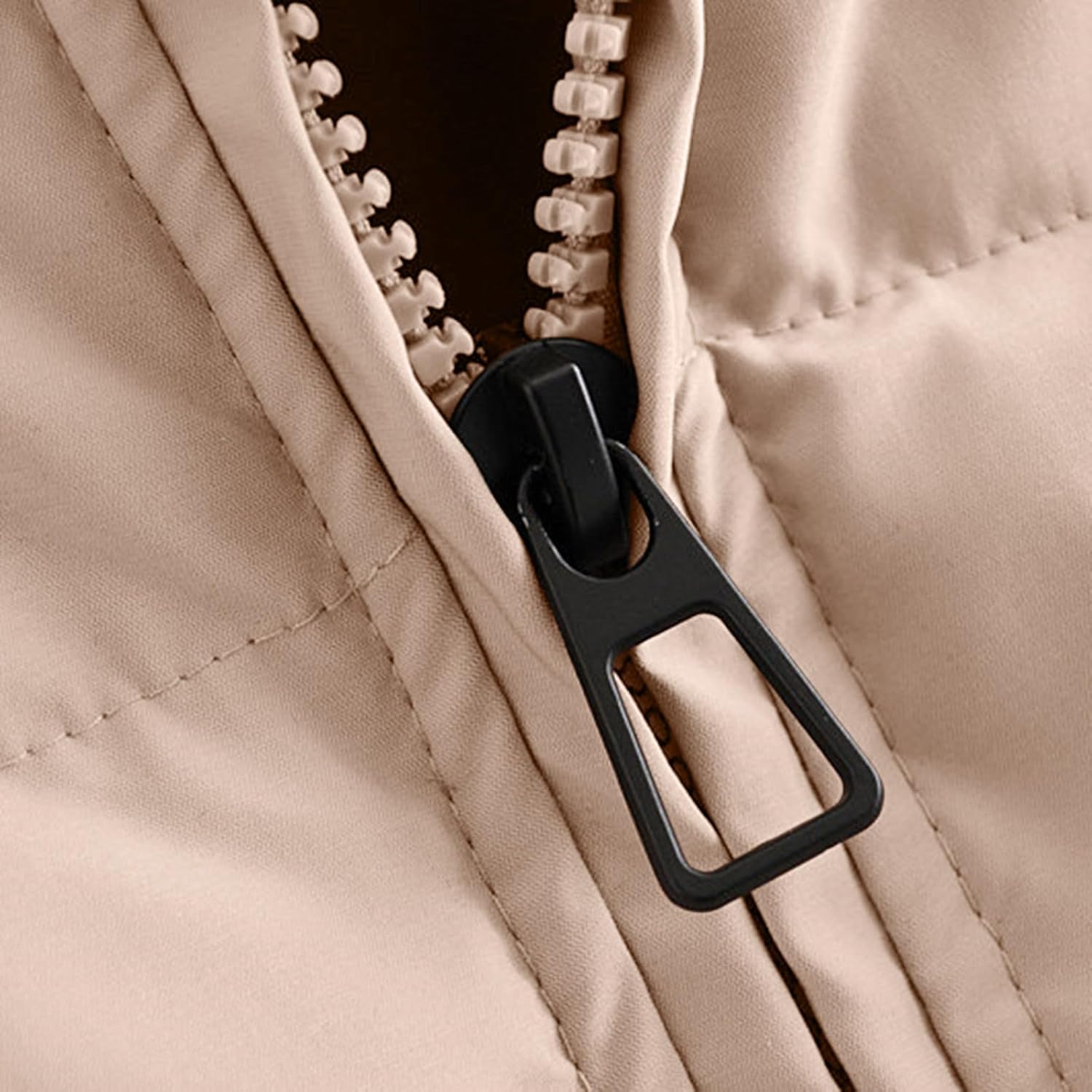 Akklian Women's Zip Up Puffer Jacket No Hood Chunky Padded Down Jackets High Neck Cropped Quilted Coat Outerwear with Pockets